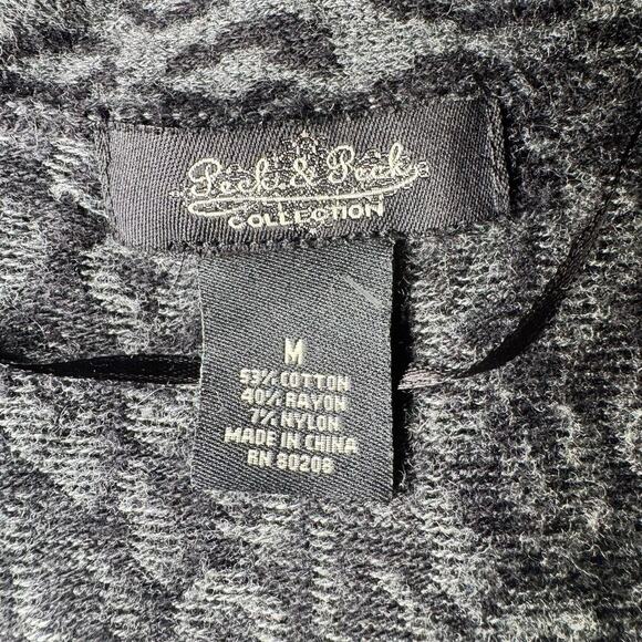 Peck & Peck Animal Print Cardigan Women Medium Long Open Front Lightweight Cozy - Picture 4 of 7